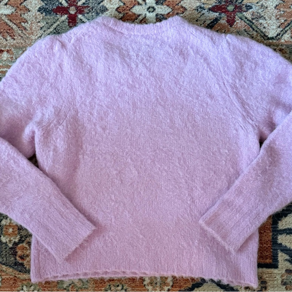 J.Crew Women’s Sweater XL Lavender Purple Alpaca Merino Wool Blend Puffed Sleeve - Picture 2 of 5